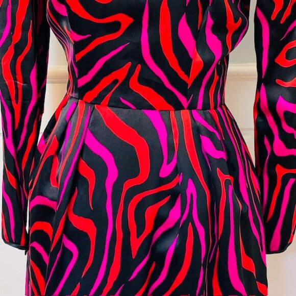 Vintage Stanley Platos Martin Ross Silk Satin 80's Regency Glam Party Dress XS - Picture 10 of 14